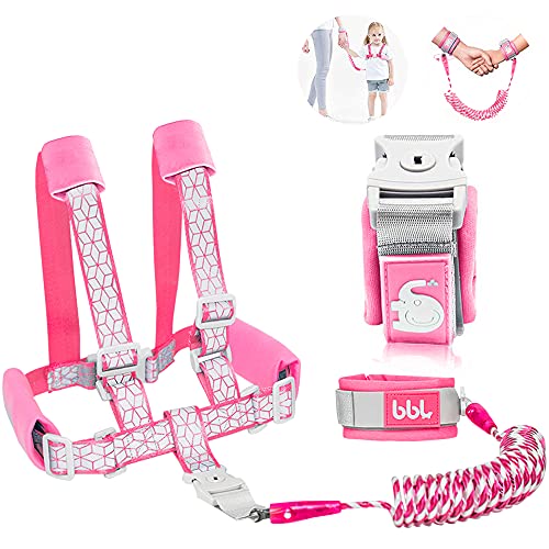 Toddler Leash for Walking, Toddler Safety Harnesses Leashes, Safety Harness with Lock for Kids, Anti Lost Wrist Link Safety Wrist Link for Toddlers ,Upgrade with Reflective Tape Liner(6.5ft)for Kids