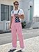 Kidsonny American Flag Overalls Pants Adjustable Straps Mens Demin Coveralls 4th of July Romper Patriotic Jumpsuits