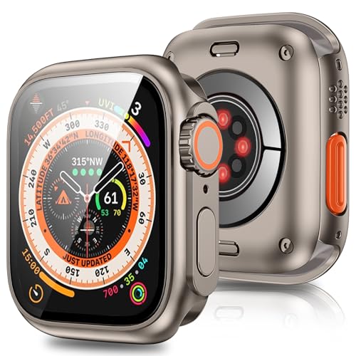 Layeri 3 in 1 for Apple Watch Series 10 46mm Case Tempered Glass Screen Protector Rugged Shockproof Ultra Thin Protection Case [Turn iWatch into Ultra Look] With Back Cover for iWatch 10 46mm Cases