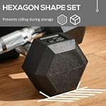 Soozier 2x12/2x15/2x50lbs Hex Dumbbell Set of 2 Anti roll Black - Image 5