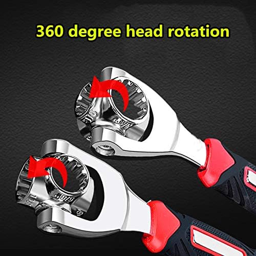 Orbica Tiger wrench 48 in 1 Swivel Head Multi Tool Spanne Tools Socket Works with Spline Bolts Multifunction PassTorx 360 Degree 6-Point Universal Furniture Car Repair, Hex end 4
