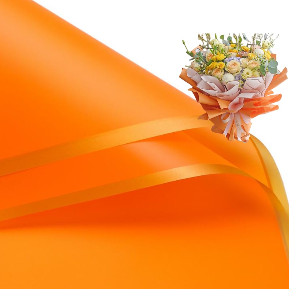 Corkwaw Gold edge Wrapping Paper,Waterproof Bouquet Wrapping Paper