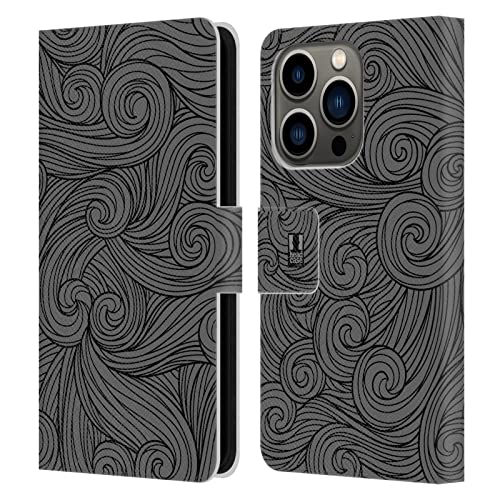 Carcasa de cuero tipo libro para iPhone 14 Pro con tarjetero gris 1