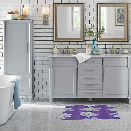 Tapis de douche doux de qualité supérieure motif fleurs délicates 91 cm - 4