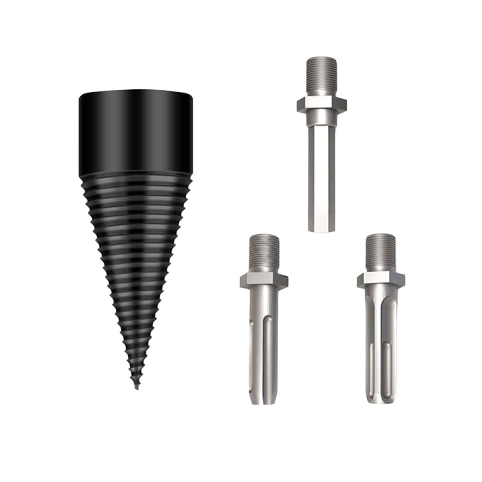 CALANDIS® Wood Log Splitting Drill Bit Easy Splitter Firewood Log Splitter for Camping Diameter 32mm | 1X Wood Log Splitting Drill Bit 3X Handles-picture-10