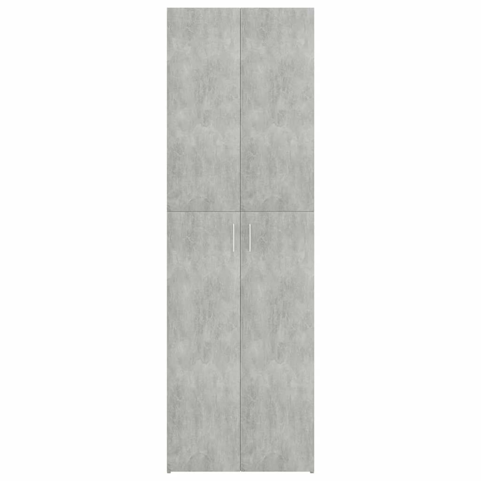 Armadio da ufficio, 60 x 32 x 190 cm, con 5 scomparti e 2 ante, grigio cemento, materiale in legno, per ufficio, casa e studio