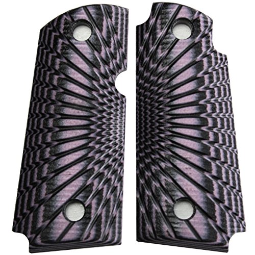 StonerCNC Micro Carry 9 9mm Starburst G10 Grips with or Without Ambi Compatible with Kimber (Lavender Black, Non Ambi)