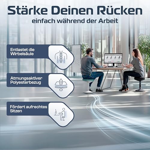 CLOUVOU Nexus Bürohocker Ergonomisch für aktives Sitzen | Höhenverstellbar – Ansicht 5