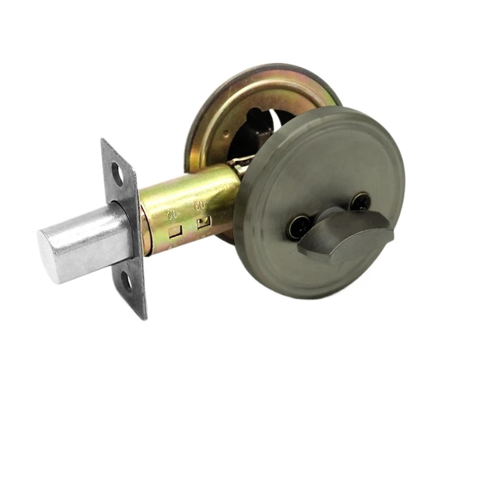 BSAXITHZB 1 Set of Stainless Steel Invisible Door Lock Single-Sided Round Indoor Wooden with Key(Bronze)