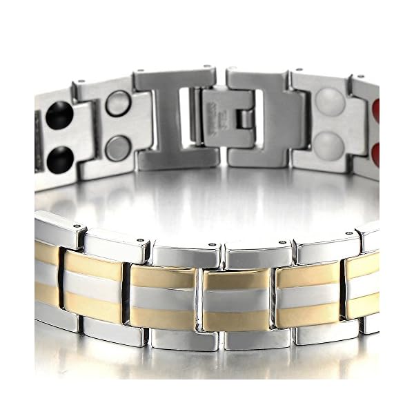 COOLSTEELANDBEYOND Steel Mens Jewelry Energy Link Bracelet with Free Link Removal Kit(CA) - Image 4