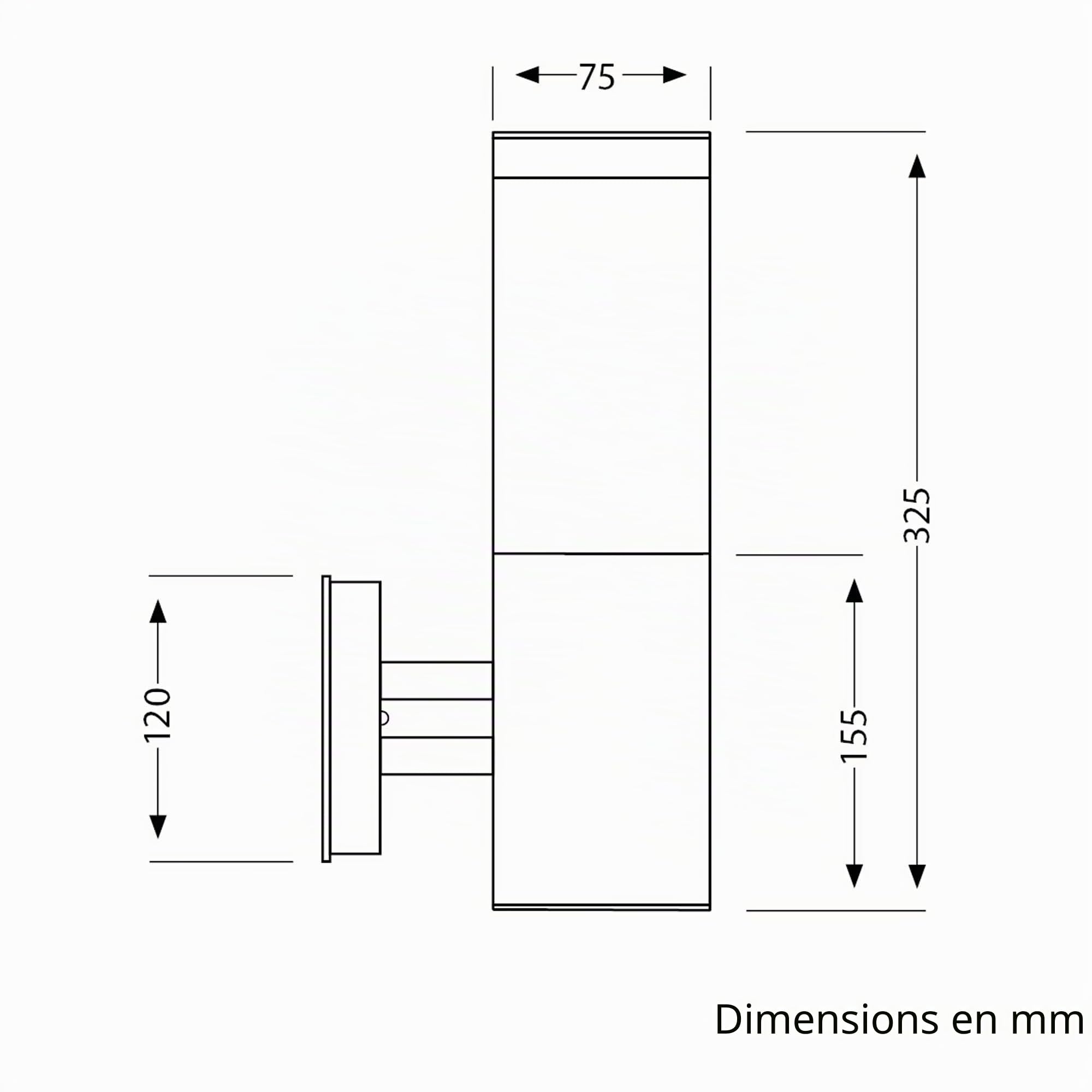 ledscom.de 2 appliques murales PORU pour l'extérieur, IP44, acier inoxydable, acier inoxydable mat, rondes, 1 x E27 max. 40 W