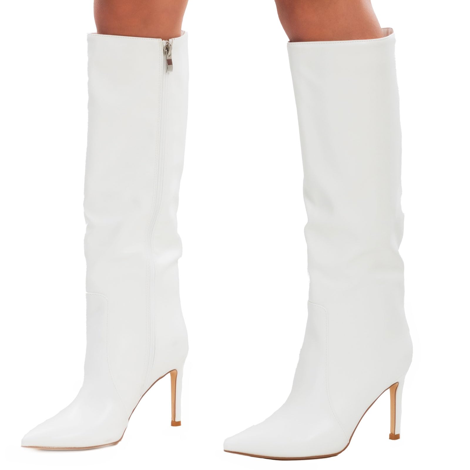 Toocool Stivali donna al ginocchio metallizzati tacchi alti scarpe eleganti X8191