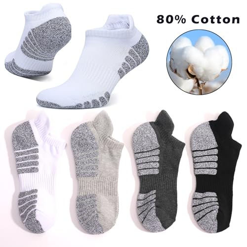 TeenFighter 1/4/6 Pairs Running Socks for Men Women, 80% Cotton Cushioned No-Show Athletic Sock with Arch Support, Anti-Slip - Image 6