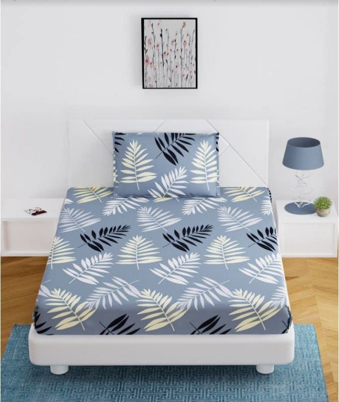 T tungol Super Soft All Round (Elastic Fitted) Single Bed Bedsheet with 1 Pillow Cover- 4 Feet x 6 Feet - 48 Inches x 72 Inches x 6 Inches-Single-picture-25