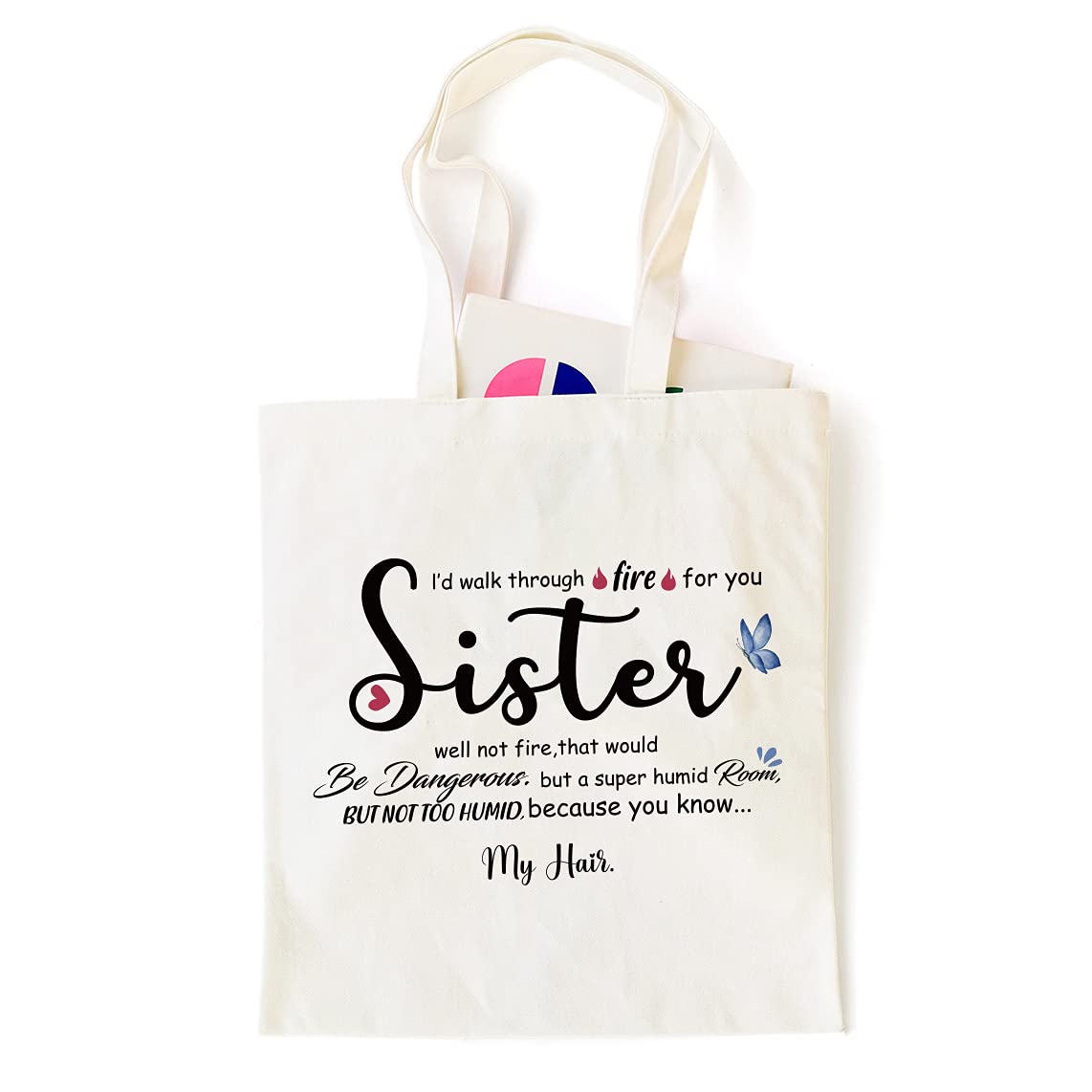 Funny Sister Gifts from Sisters, Brother, Sister Birthday Gifts, Gift for Sister Soul Sister Gifts Big Little Girl Tote Bag-Fire for You Sister