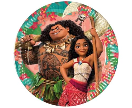 Procos Vaiana Moana Lot de 8 assiettes en carton 20 cm