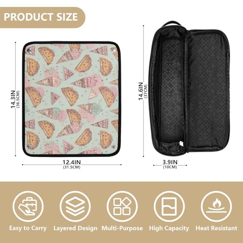Bolsa organizadora para herramientas de cabello con diseño de pastel de helado, resistente al calor, para planchas, rizadores y accesorios de peinado, 2 en 1, para mujer miniatura 4