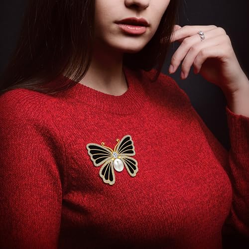 Image of Butterfly Brooch for Women, Insect Butterfly Pins Shawl Pin Clip Flashing Butterfly Jewelry Fashion Brooch Wedding Accessories Sweater Scarf Brooch for Women