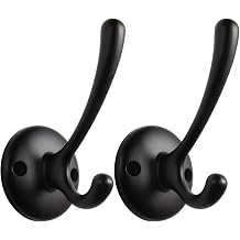 Matt Black Wall Hooks, Pack of 5 Retro Wall Mounted Coat Hooks with Screws, Suitable for Coats, Scarves, Bags, Towels, Keys 5, Matt Black, Coat Hooks A