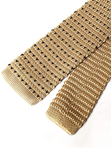 Mens Champagne Knit Ties Vintage Woven Casual 2" Handmade Winter Wedding Best Nice Necktie For Gift #TOP3