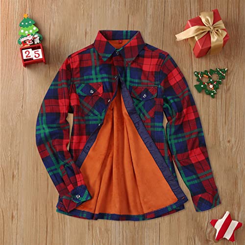 Women's Plaid Fleece Lined Jacket Button Up Fuzzy Shirt Checkered Flannel Blouse Wrap Shirts For Women Crop (E, Xxxxl) #TOP6