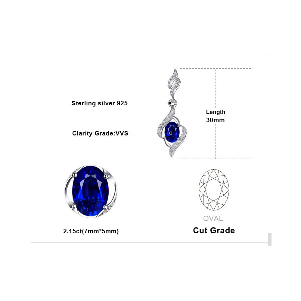 JewelryPalace Luxus Oval 2.2ct Erstellt Blau Saphir Ohrhänger Ohrstecker, Blauer Stein Schmuck Set, Ohrringe Silber 925 Mädchen Echt Silber Damen 925, Schmuck Ohrringe Frauen Geschenke Rosegold Gold