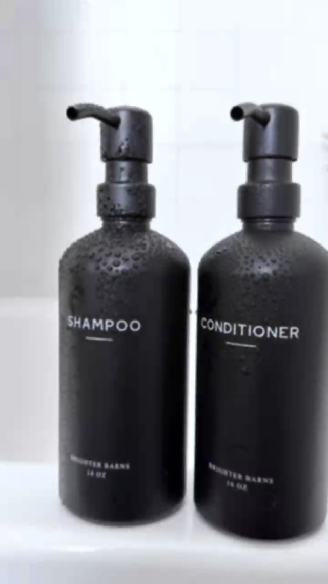 Luxury Shampoo and Conditioner Dispenser Set by Brighter Barns