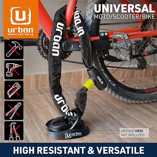 URBAN XK100 Bike Chain Lock, Heavy Duty Anti Theft 100cm ø8mm Hardened Steel Chain High Security Lock - Image 2