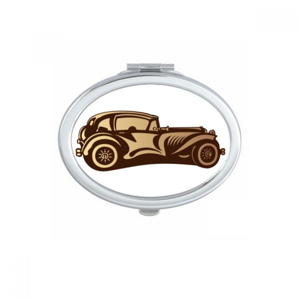 Miroir compact portable cadeau mignon avec motif voiture rouge classique rétro