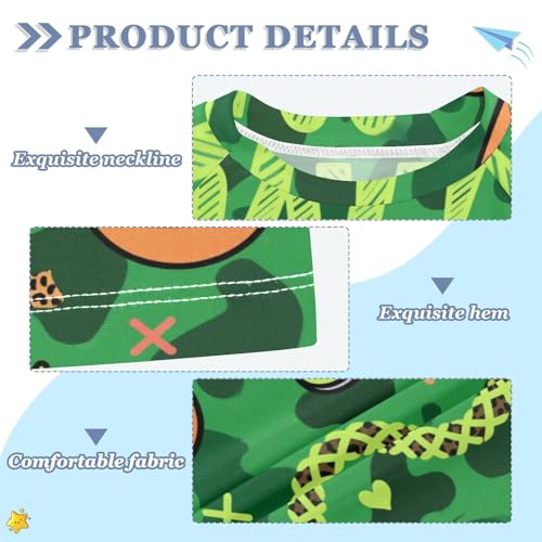 Animal Spot Leopard Green Ball Pattern Short Sleeve Kids Bathing Suits Boys Swimsuits for Little Girls Rash Guard Swimsuit for 3-12 Years ropa de bano para ninas3