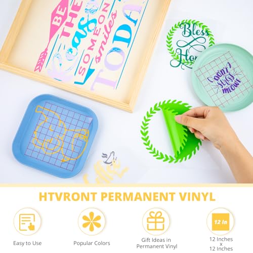 Vinyle adhésif permanent haute adhérence HTVRONT échenillage facile 70 feuilles - 7