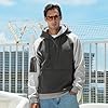 LBL Men's Fleece Hoodie Pullover Casual Hoody Contrast Color Drawstring Sweatshirt with Kangaroo Pocket BS052 Grey XXL #1