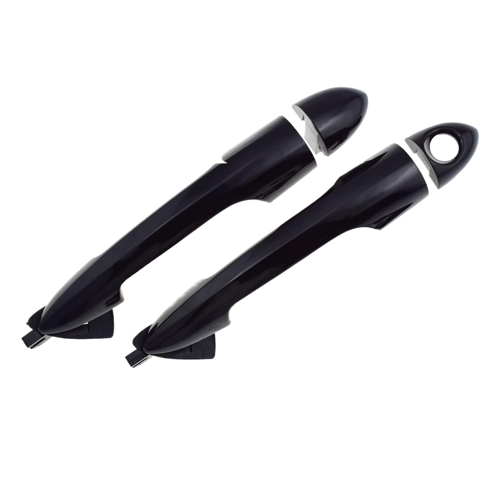 Aphkqost Car Door Handle Outer for Alfa for Romeo 147 for Giulietta for Mito Outside Exterior Black Door Handle Front Rear Left Right 2156145296 156145295(Front)