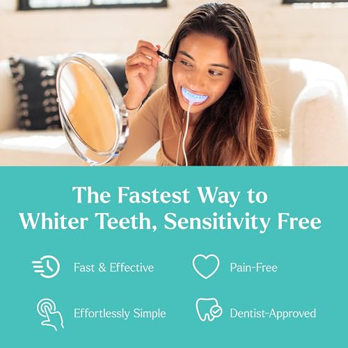 Image of GLO Science So Brilliant Tooth Whitener Set - Fast, Sensitivity Free Teeth Whitening Technology - Includes Warming Mouthpiece with LED Light, 6% Hydrogen Peroxide Gel Pods, Lip Balm, & Travel Case