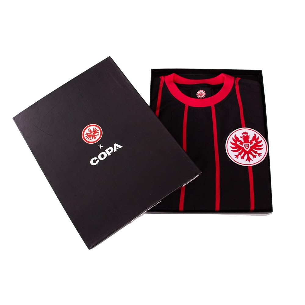 COPA - Maglia retrò - Calcio - Uomo - Eintracht Frankfurt 1972/73 - Rosso/Nero - 50% Cotone – 50% Poliestere