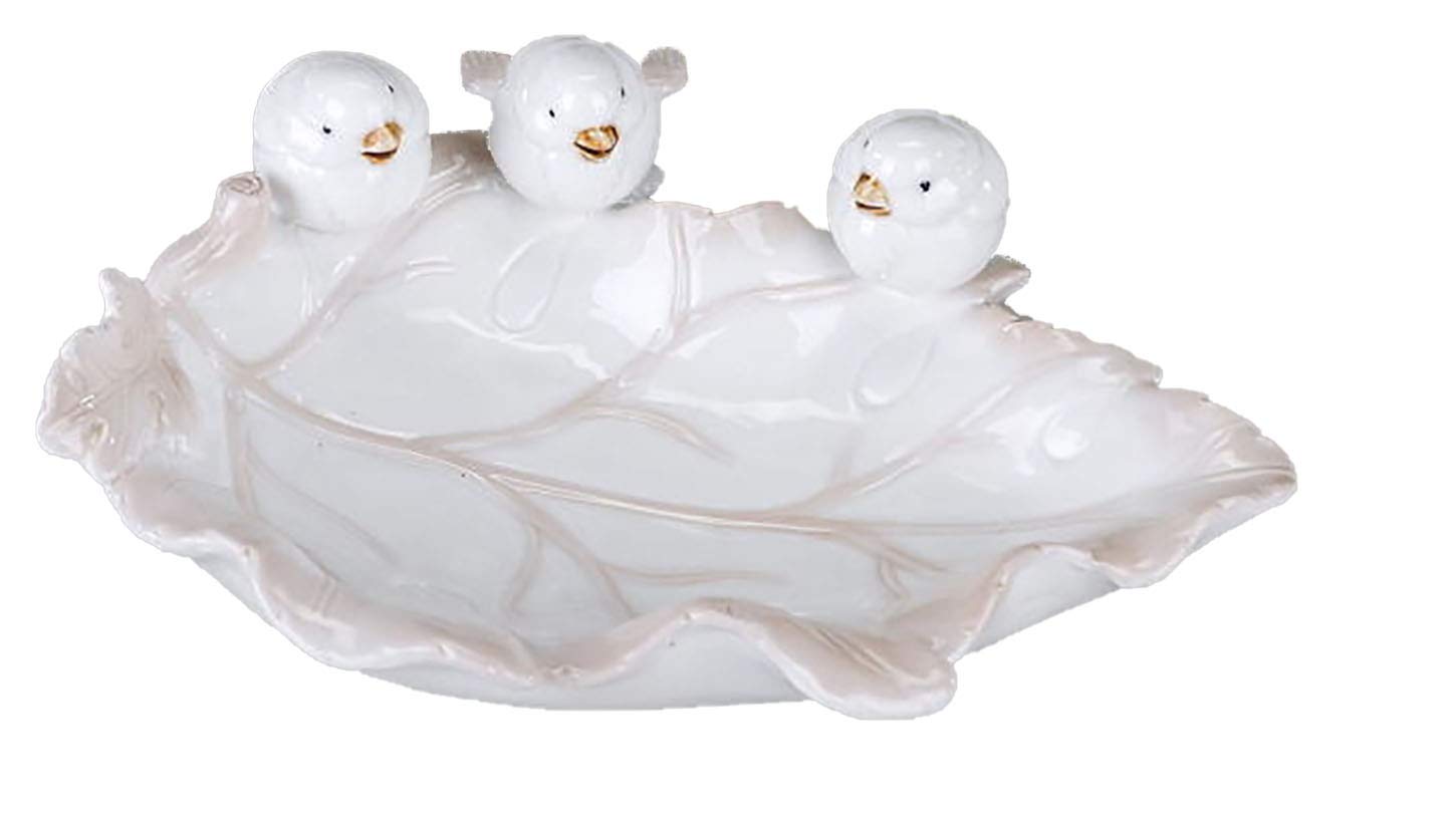 Abreuvoir pour oiseaux Formano en pierre antique crème 38 cm