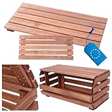 MODO24 Abdeckung für Modular Holzregal aus Kiefernholz, Passend für Gemüsekisten & Kartoffelsteige, Stapelbares Regalsystem, Schutzdeckel zum Abdecken & als zusätzliche Ablagefläche, 57x26 cm, Braun