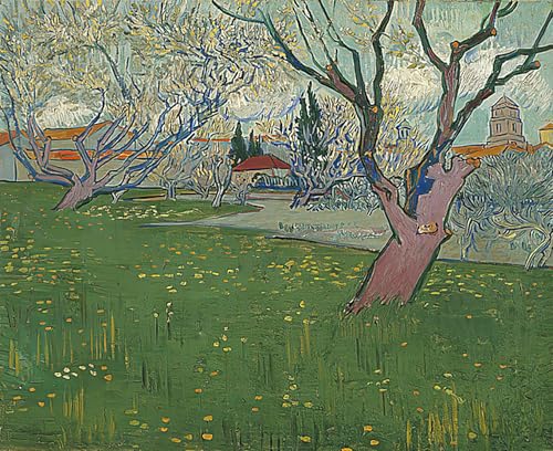 Tableau Impression d'art Verger en fleurs Arles au Rendu Chromatique Premium