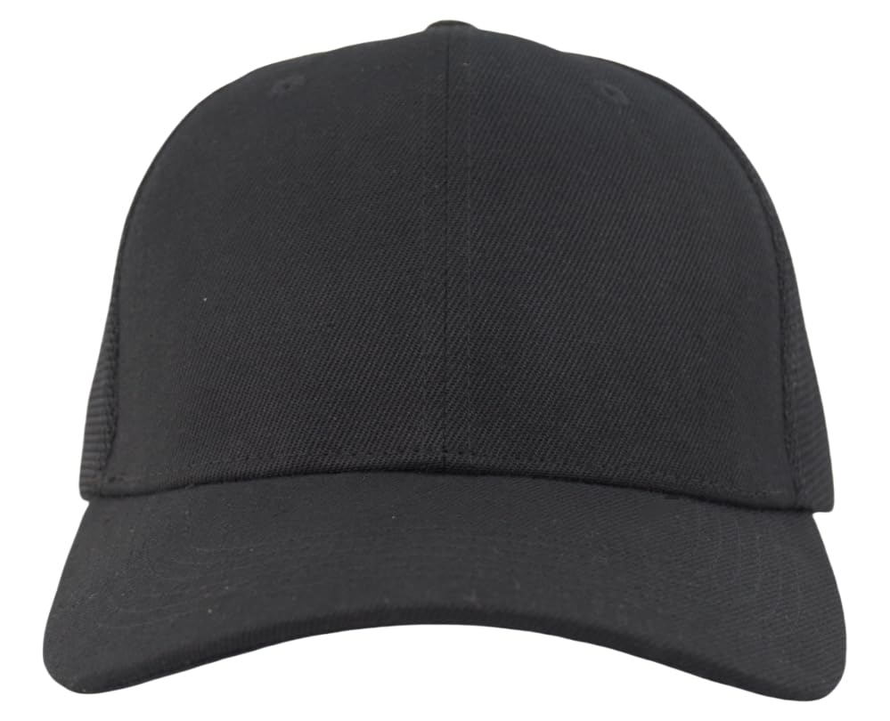 AOSMI XL,XXL,XXL Snapback Big Head Size Trrucker Hat Mesh Back Baseball Cap Black