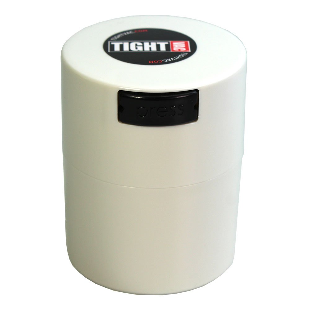TightVac 0.29L Airtight Vacuum Container (3 oz) – Smell Proof Food Storage – BPA-Free (White)