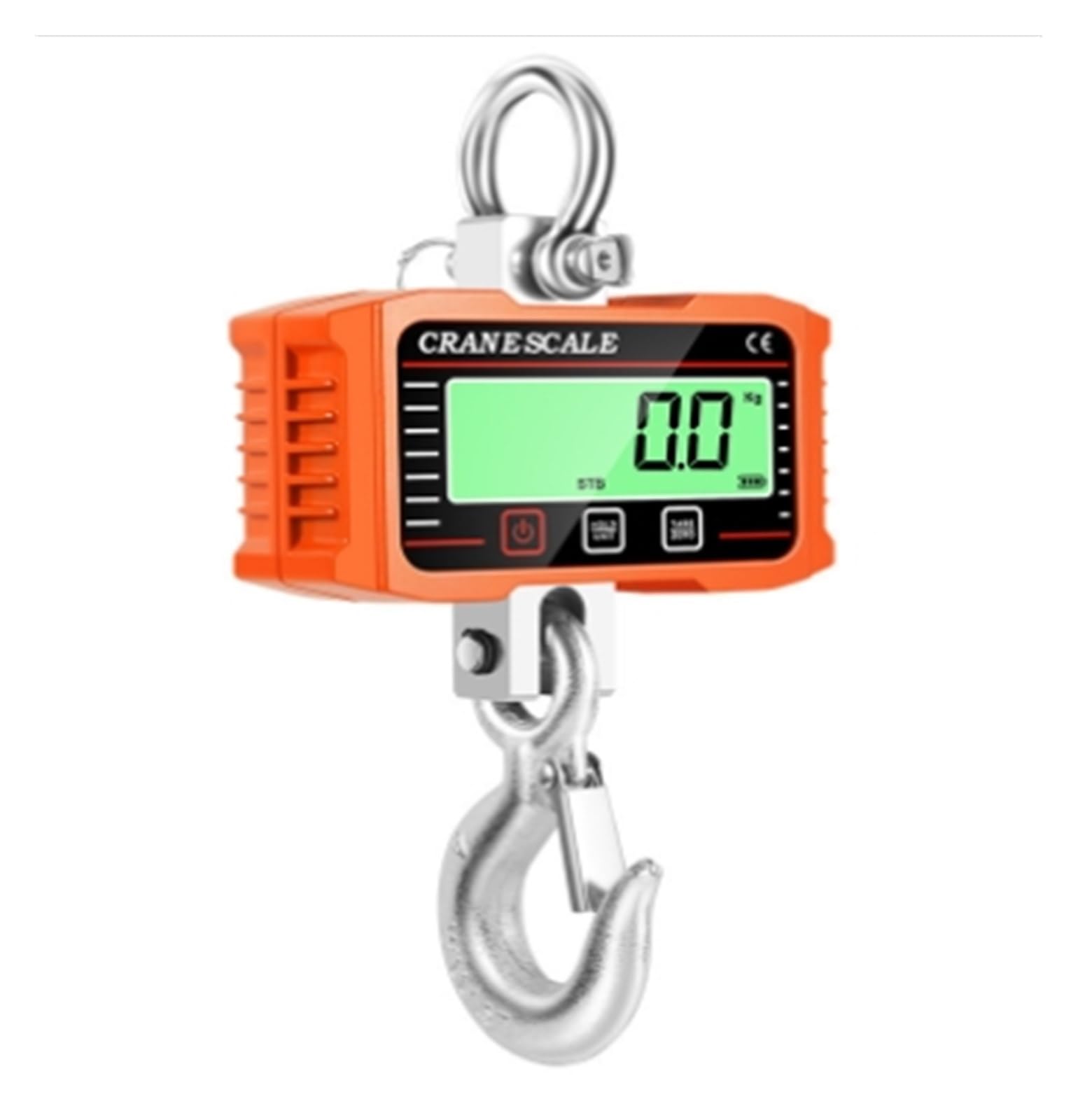 Báscula de grúa digital LCD 1500 KG, balanza pesaje con gancho aleación resistente industrial alta carga 500 kg/1 T, báscula colgante N/lb/kg para Mercado, Construcción(1000kg Orange)