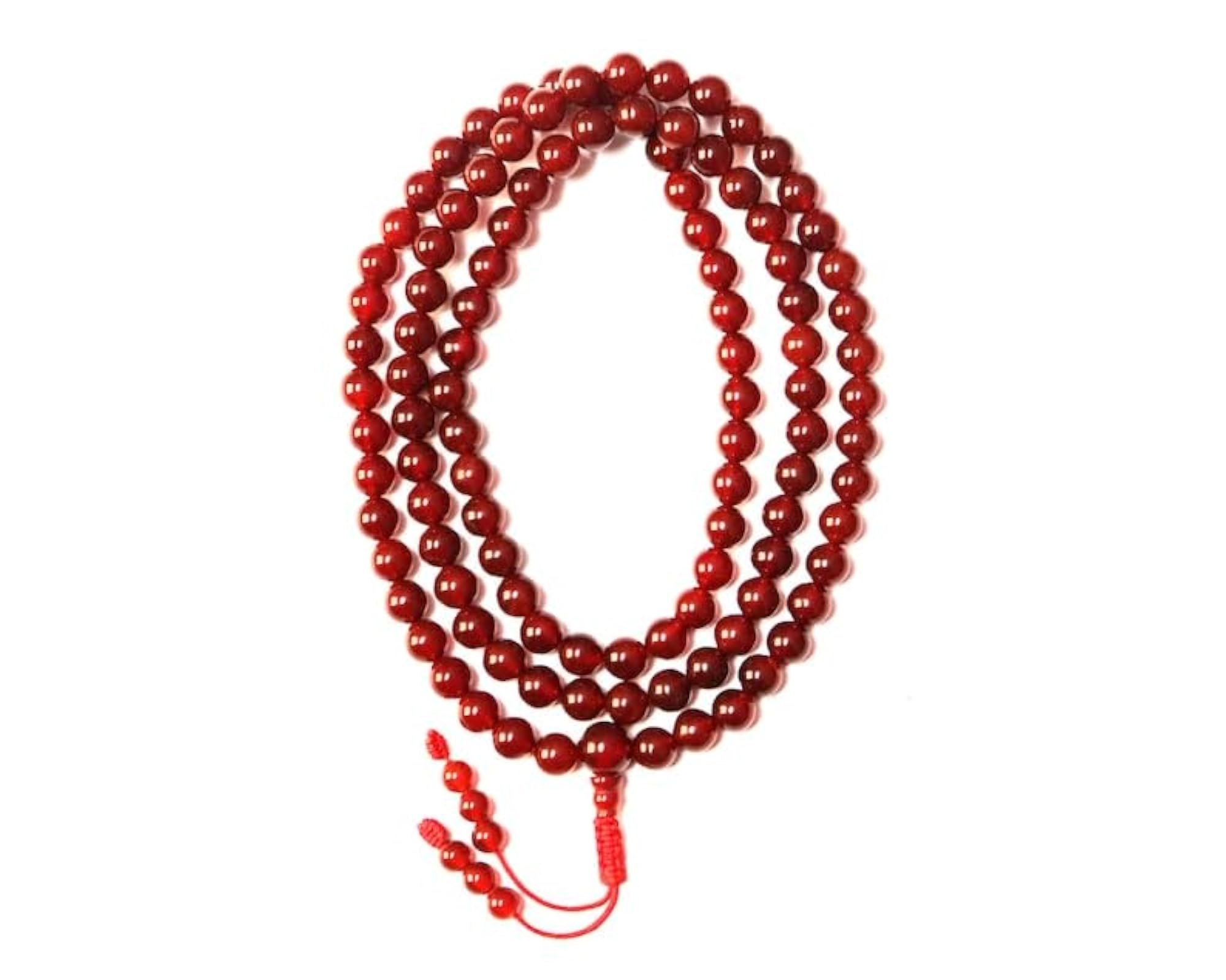 Natural Carnelian 10MM Beaded Handmade Prayer Mala Necklace