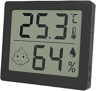 GIFZES Temperature Humidity Meter Temperature and Humidity Sensor Controller Meter Temperature and Humidity Monitoring High Precision Portable Energy-Saving Black