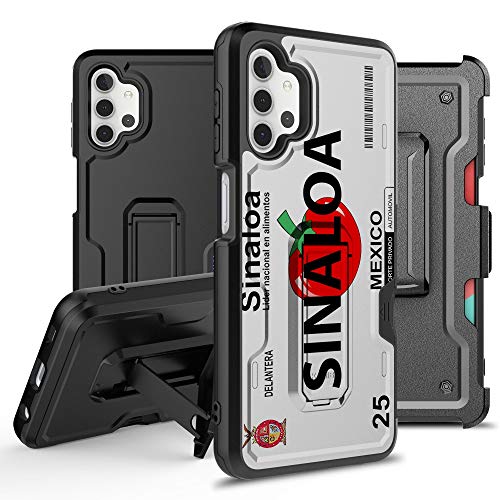 GB Rugged Dual Layer Shockproof Case w/Kickstand + Holster Clip Built-in Card Slot Cover Compatible with Samsung Galaxy A32 5G - Sinaloa