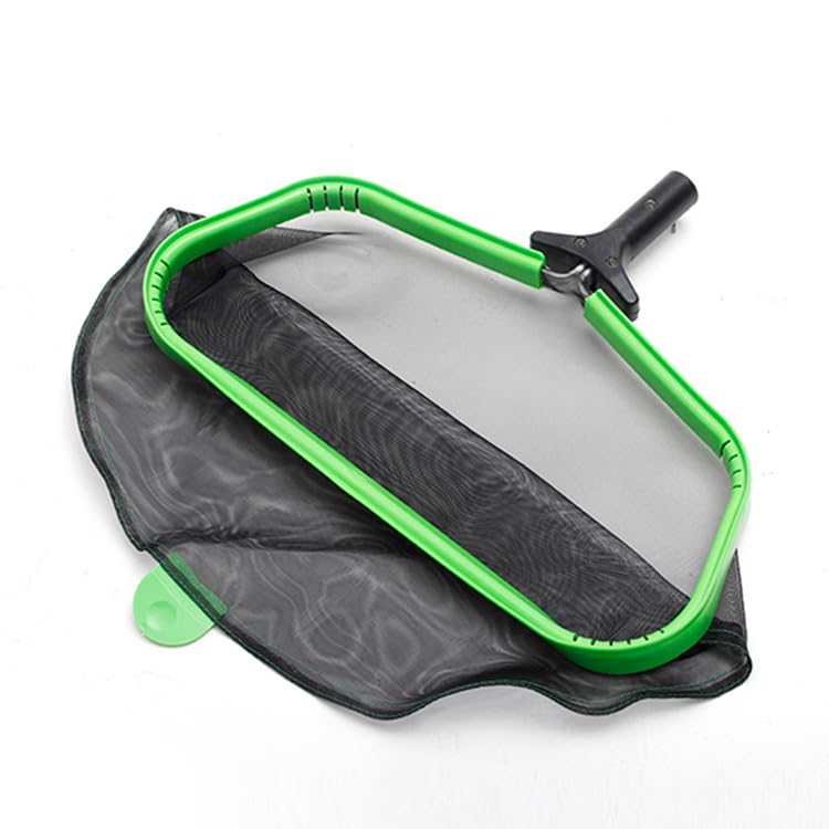 Plopex Swimming Pool Professional Heavy Duty 17" Leaf Skimmer Rake with Deep Double-Stitched Net Bag - Strong Aluminum Frame for Faster Cleaning & Easier Debris Pickup (Green Frame)-image-43