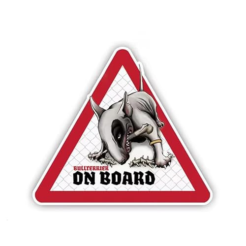 Bullterrier On Board Auto-Aufkleber, Reflektierend, Wasserfest, Lustige Bullterrier PVC Aufkleber, für Auto, Laptop, Kühlschrank ((18cm/7.09inch)) Bullterrier On Board Auto-Aufkleber, Reflektierend, Wasserfest, Lustige Bullterrier PVC Aufkleber, für Auto, Laptop, Kühlschrank ((18cm/7.09inch))