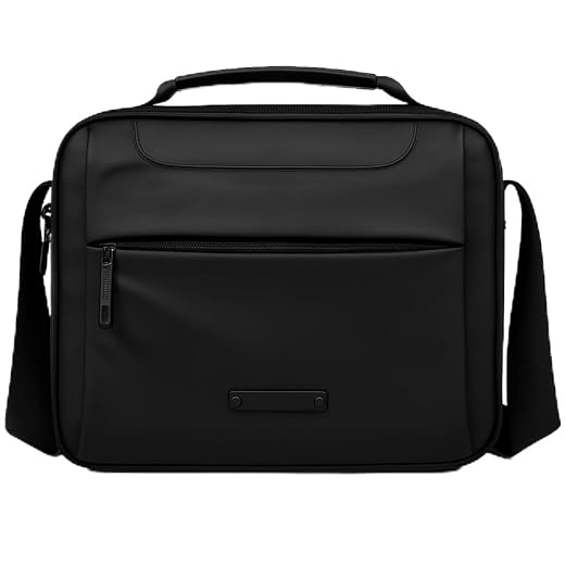 Bolsa Carteiro Masculina Impermeável Nylon Transversal Ombro Tiracolo 4 Bolsos Várias Divisórias