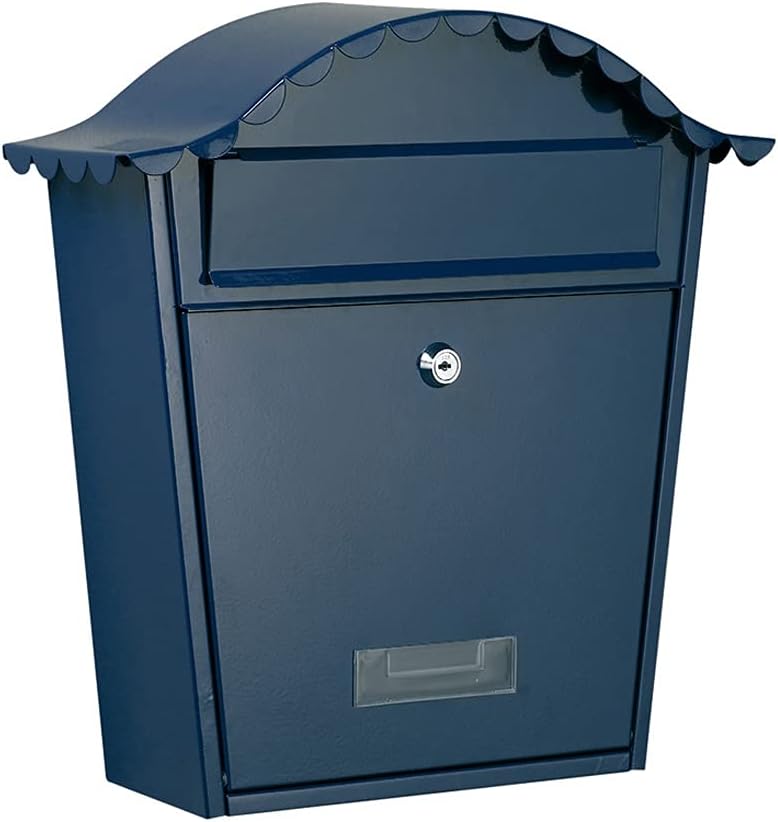 HBJWOV House Eaves Rainproof Courier Collection Cabinet Company School Letter Storage Box Private Villa Outdoor Post Box Mailbox(Blue)