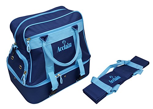 Acclaim Farne Midi Nylon Four Bowl Level Lawn Flat Green Short Mat Bowls Bag and Four Bowls Carrier (Navy Blue/Sky Blue)