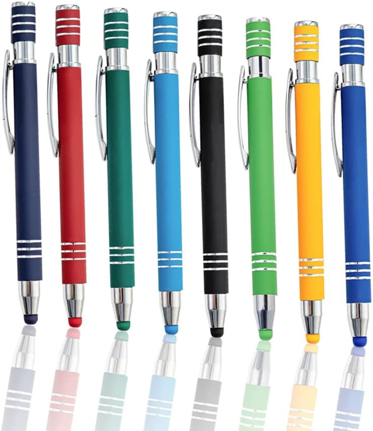 5x Kristall Stifte - Diamant Stylus Kugelschreiber 2-in-1 Kapazitiv 0,7mm Schwarz